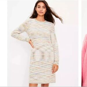 LOFT Multicolor Long Sleeve Dress